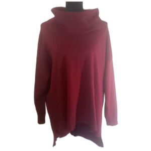 89th & Madison Burgundy Turtleneck Hi-Lo PO Sweater Size 1X